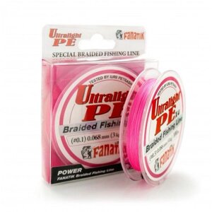 Шнур Fanatik Ultralight PE X4 Pink 100м # 0.1 / 0.068мм 3.0кг