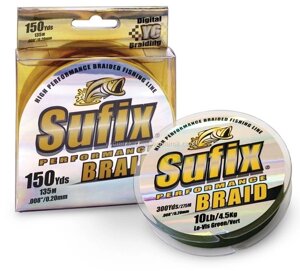 Шнур Sufix Performance Braid 0.20мм (Low-Vis Green) 135m