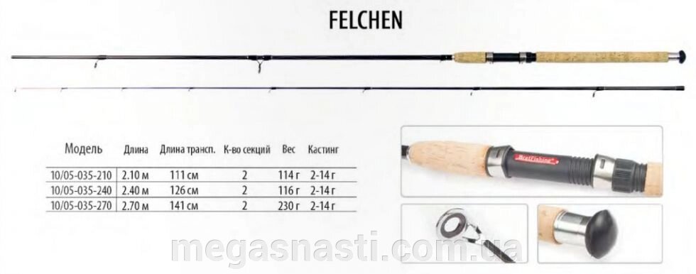 Спінінг Bratfishing Felchen 2,70m (3-15g) від компанії MEGASNASTI - фото 1