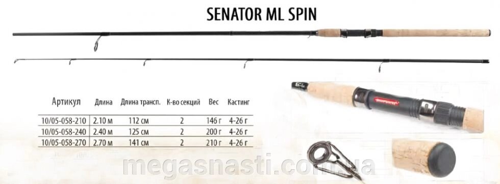 Спінінг Bratfishing Senator ML 2.7m (4-26g) від компанії MEGASNASTI - фото 1