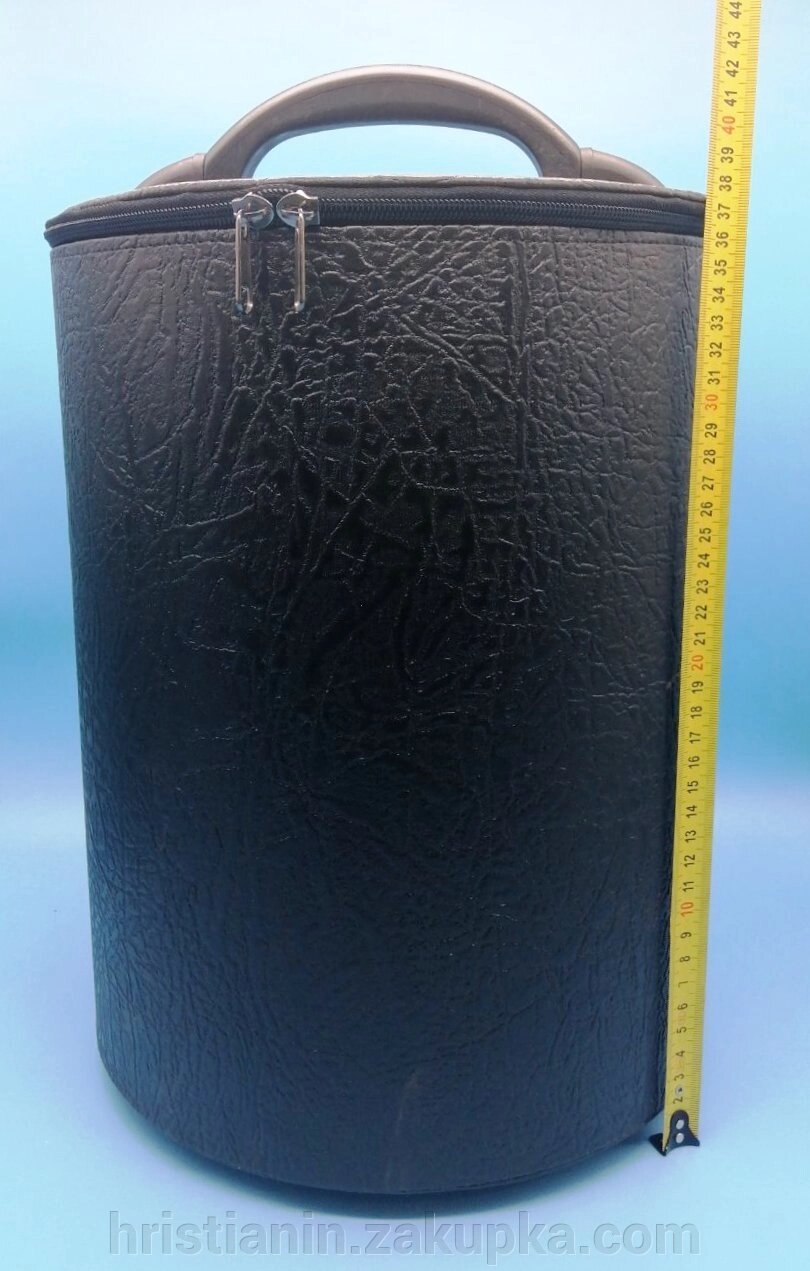 Футляр для двох головних уборів, митр/клобука, шкірозамінник, чорний з ручками, 29х43 см. від компанії ІНТЕРНЕТ МАГАЗИН "ХРИСТИЯНИН" церковне начиння - фото 1
