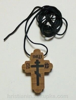 Хрест дерев'яний Натільний, віпаленій, фігурній від компанії ІНТЕРНЕТ МАГАЗИН "ХРИСТИЯНИН" церковне начиння - фото 1