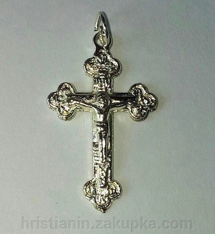 Хрест металевий натільний (№6), білий, поштучно від компанії ІНТЕРНЕТ МАГАЗИН "ХРИСТИЯНИН" церковне начиння - фото 1
