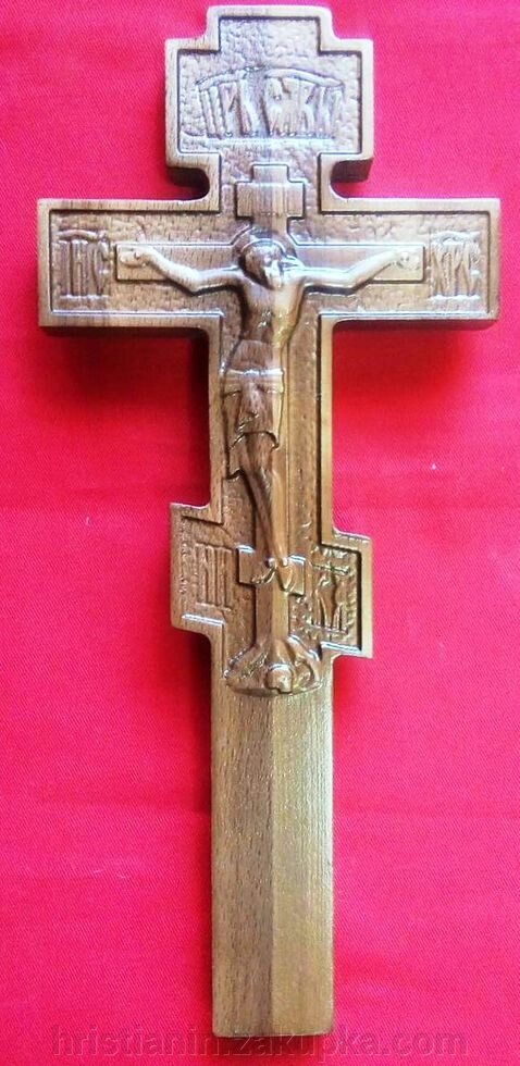 Хрест пострігальний чернечий дерев'яний, темний від компанії ІНТЕРНЕТ МАГАЗИН "ХРИСТИЯНИН" церковне начиння - фото 1