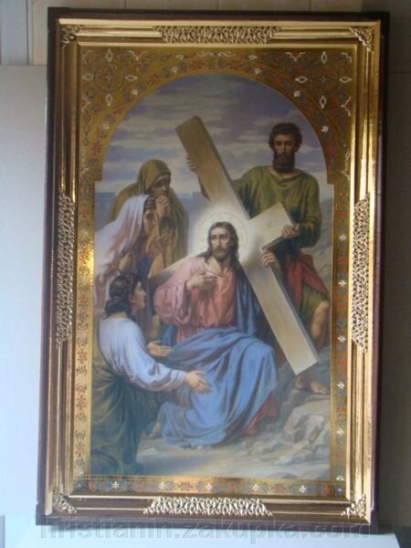 Ікона храмова "Несення Хреста", 73х114 від компанії ІНТЕРНЕТ МАГАЗИН "ХРИСТИЯНИН" церковне начиння - фото 1