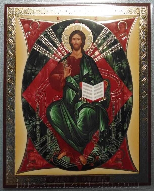 Ікона ламінована "Спас в силах", подвійне тиснення від компанії ІНТЕРНЕТ МАГАЗИН "ХРИСТИЯНИН" церковне начиння - фото 1