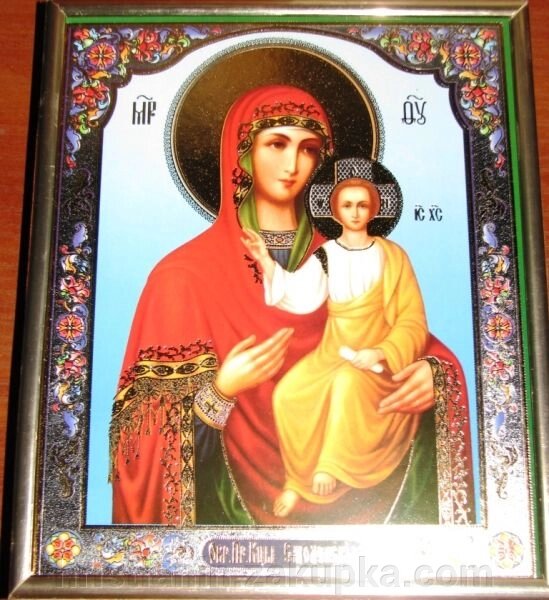Ікона на ДСП 15х18, "Смоленська - Одигітрія" від компанії ІНТЕРНЕТ МАГАЗИН "ХРИСТИЯНИН" церковне начиння - фото 1