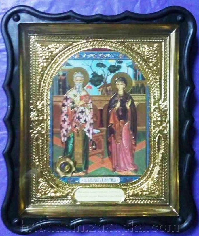 Ікона в пластиковому фігурному кіоті з ладаном, "Кіпріян и Юстина" від компанії ІНТЕРНЕТ МАГАЗИН "ХРИСТИЯНИН" церковне начиння - фото 1