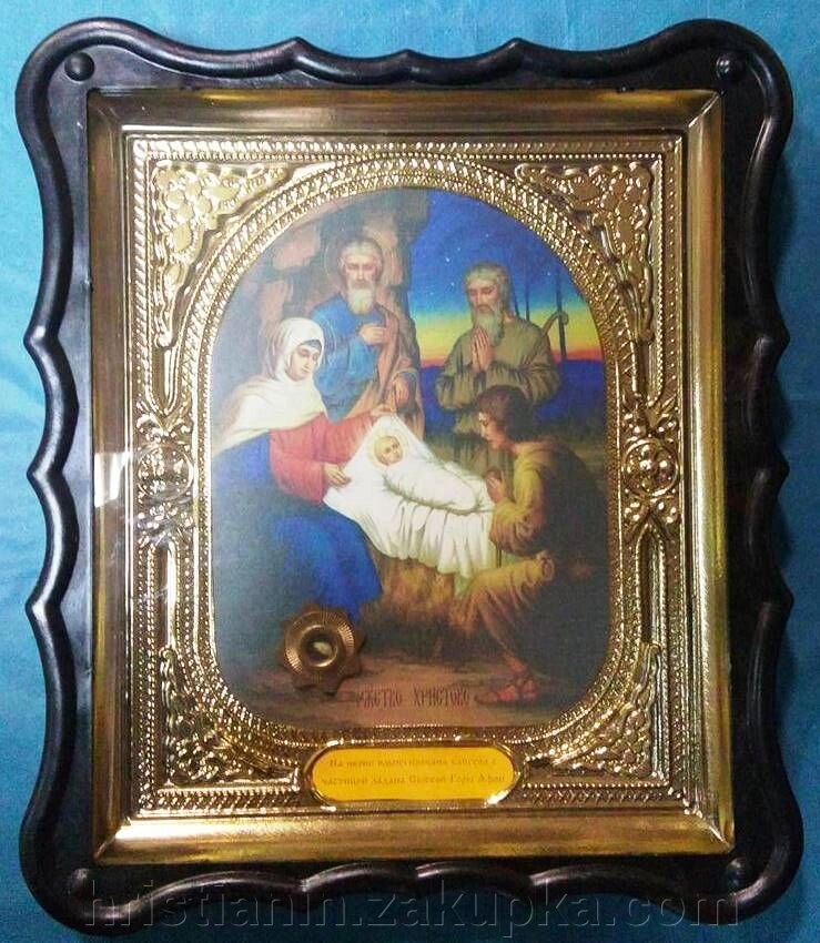 Ікона в пластиковому фігурному кіоті з ладаном, "Різдво Христове" від компанії ІНТЕРНЕТ МАГАЗИН "ХРИСТИЯНИН" церковне начиння - фото 1