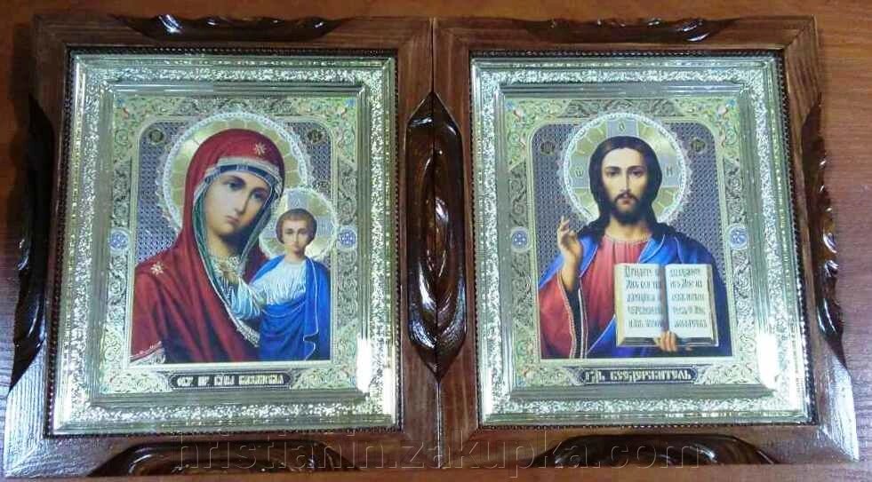 Ікони пара, в дерев'яному прямому кіоті, 22х25 від компанії ІНТЕРНЕТ МАГАЗИН "ХРИСТИЯНИН" церковне начиння - фото 1