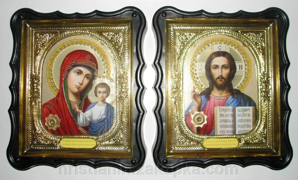 Ікони пара, в пластиковому фігурному кіоті, з капсулою ладаном від компанії ІНТЕРНЕТ МАГАЗИН "ХРИСТИЯНИН" церковне начиння - фото 1