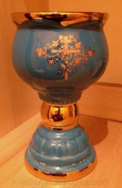 Лампада керамічна настільна, велика «Кубок», кольори в асортименті від компанії ІНТЕРНЕТ МАГАЗИН "ХРИСТИЯНИН" церковне начиння - фото 1
