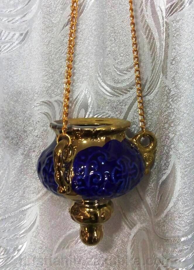 Лампада керамічна підвісна, царська золото від компанії ІНТЕРНЕТ МАГАЗИН "ХРИСТИЯНИН" церковне начиння - фото 1