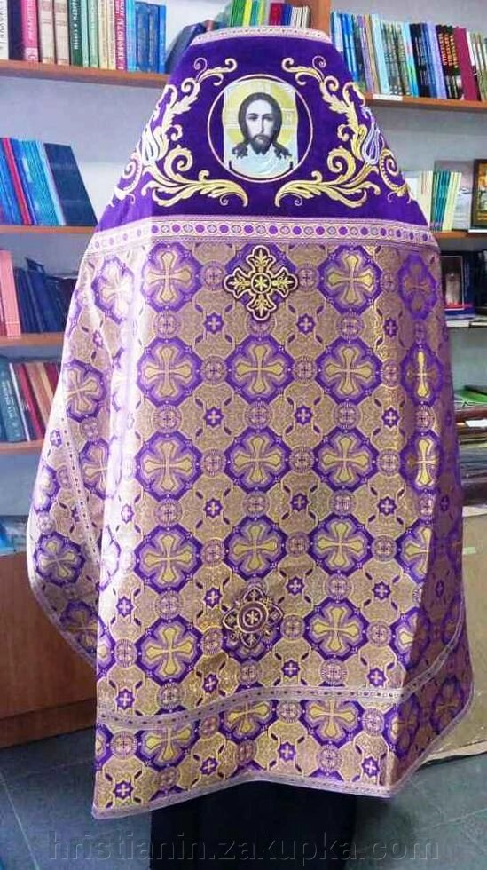 Одягання фіолетове з вишитим верхом, 150/54, з покрівцями від компанії ІНТЕРНЕТ МАГАЗИН "ХРИСТИЯНИН" церковне начиння - фото 1