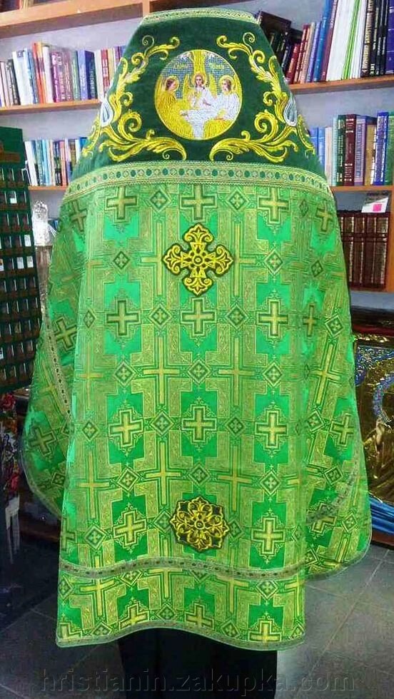 Одягання зелене з дотриманням верхом, з іконою, 150/52, з покрівцямі від компанії ІНТЕРНЕТ МАГАЗИН "ХРИСТИЯНИН" церковне начиння - фото 1