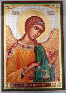 Икона ламинированная "Иеремиил архангел", двойное тиснение