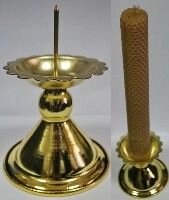Підсвічник металевий для Великої свічки від компанії ІНТЕРНЕТ МАГАЗИН "ХРИСТИЯНИН" церковне начиння - фото 1