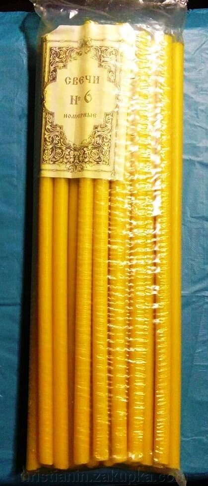 Свічки парафінові, номерні №6, вага 2 кг. (30 штук в упаковці) від компанії ІНТЕРНЕТ МАГАЗИН "ХРИСТИЯНИН" церковне начиння - фото 1