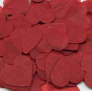 Конфетті червоні сердечка - 10г. розмір одного сердечка 2,5*2,5 см), папір