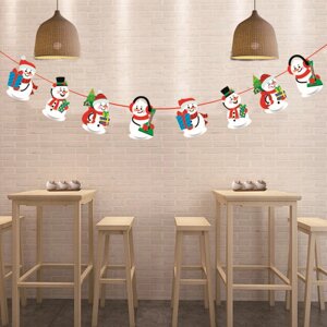 Новорічна гірлянда Сніговики 280 см різнобарвний