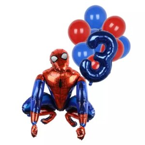 Кульки Спайдермен та шар цифра 3 - в комплекті
