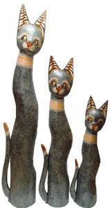 Кот сріблястий з ротангом і стразами на шиї (к-935, до - 936, к-937)