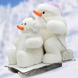 Сніговики на санчатах, h-35 см. (124-0084)