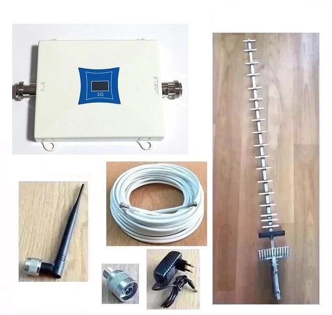 3G/4G комплект WNG-2116-W 2100 МГц c зовнішньою спрямованою антеною 21 дБ та внутрішньою антеною з N роз'ємом, 150 м² від компанії ПО СПЕЦАНТЕНИ Зв'язок без перешкод! - фото 1