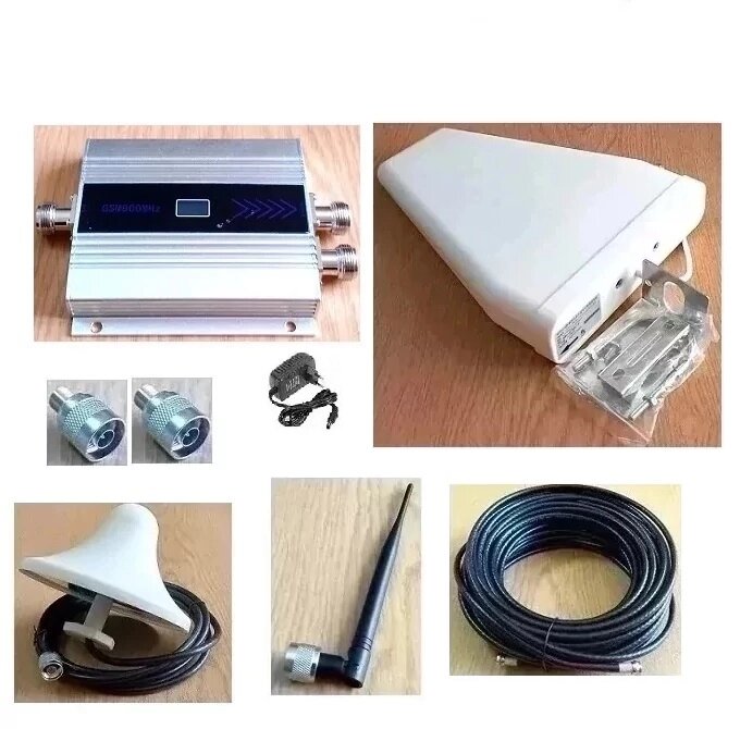 3G/4G підсилювач GB-2111-W 2100 MГц із зовнішньою логоперіодичною антеною та 2-ма внутрішніми антенами, до 100 кв. м. від компанії ПО СПЕЦАНТЕНИ Зв'язок без перешкод! - фото 1