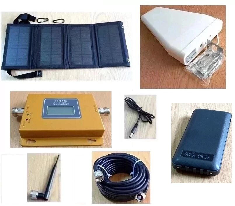 Автономний ретранслятор підсилювач мобільного зв'язку KW-9015-G GSM 4G 900МГц, сонячна панель 11,5Вт, повербанк 10000мАг від компанії ПО СПЕЦАНТЕНИ Зв'язок без перешкод! - фото 1