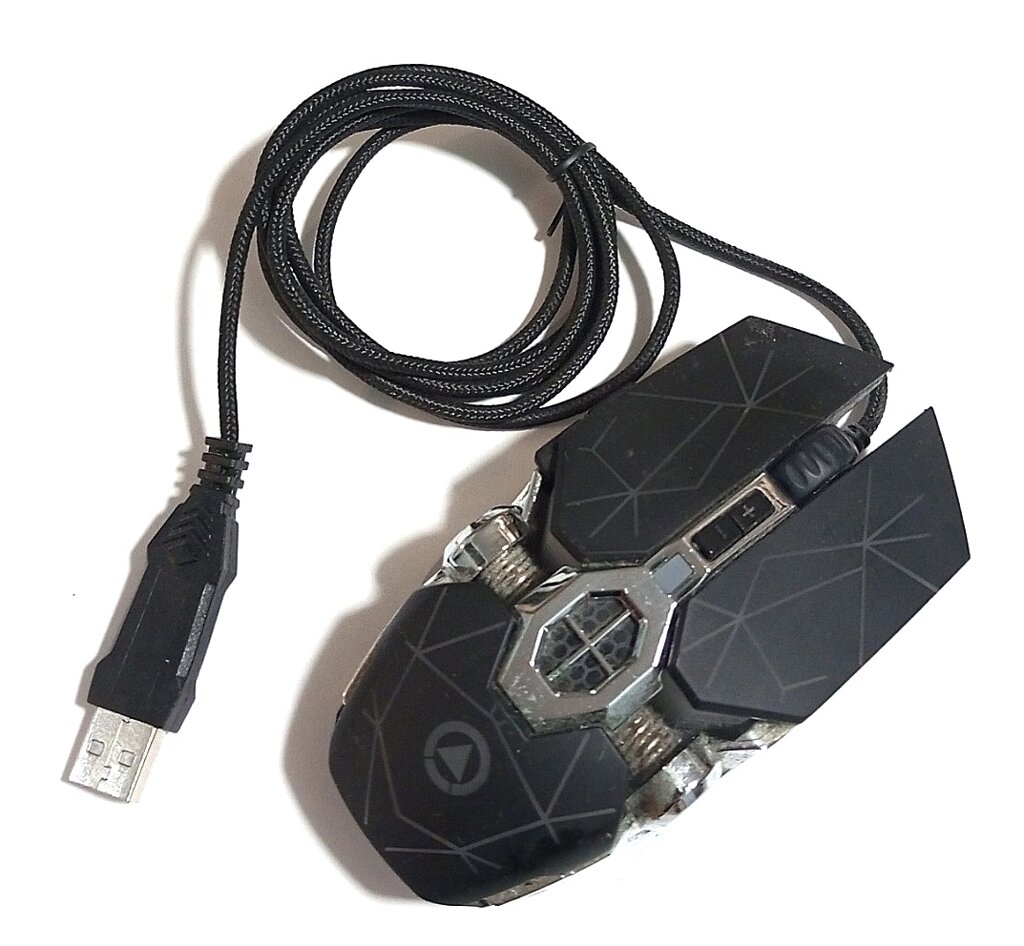 Б/у мишка ігрова, безшумна, з підсвічуванням, 1.5 м USB, 3200 DPI, 7 кнопок, Guijiao G3os, повністю робоча від компанії ПО СПЕЦАНТЕНИ Зв'язок без перешкод! - фото 1