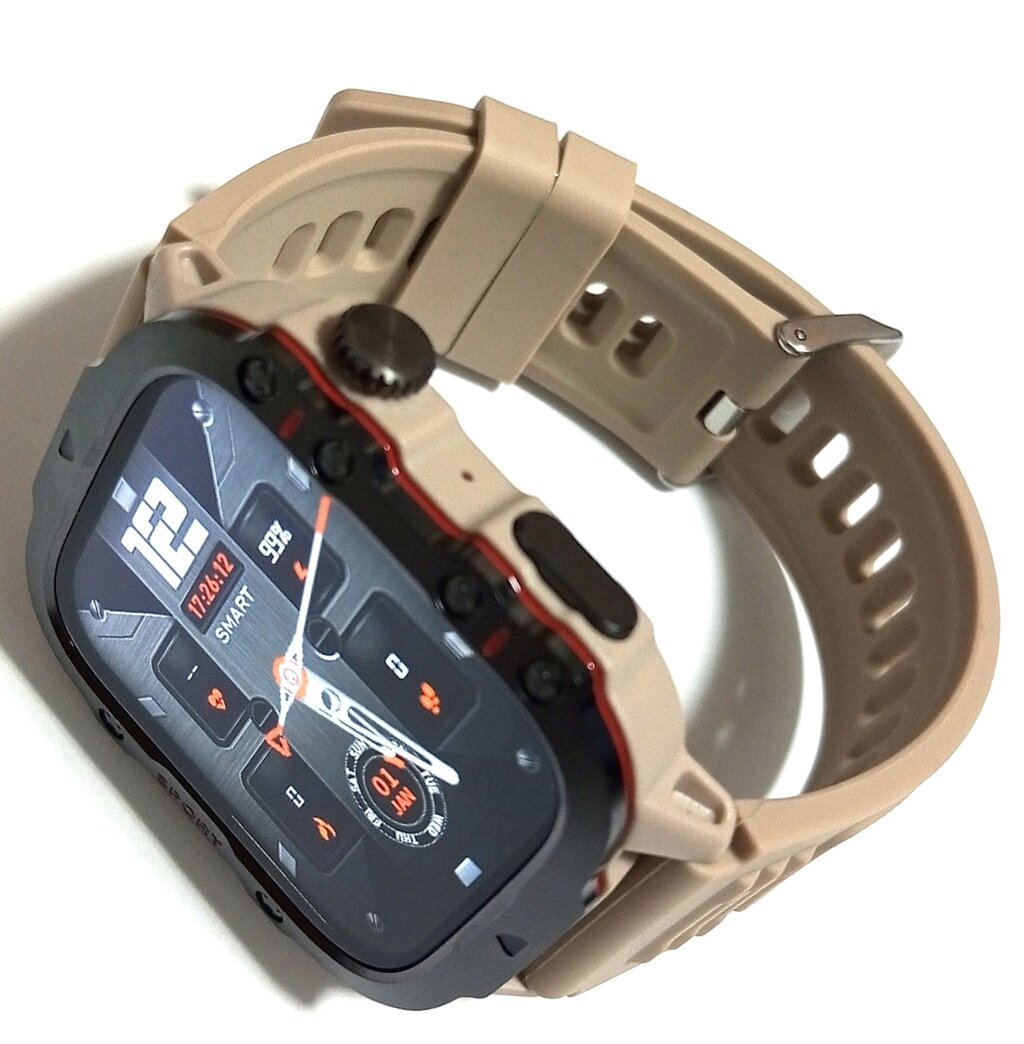 GPS смарт-годинник BOXUXING, 1.96" Amoled, Bluetooth 5.2, моніторинг здоров'я, 420mAh від компанії ПО СПЕЦАНТЕНИ Зв'язок без перешкод! - фото 1