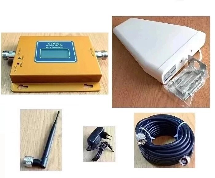 GSM, 4G LTE підсилювач 900 МГц KW-9015-G ііз зовнішньою логоперіодичною та внутрішньою круговою антеною, 200 кв. м. від компанії ПО СПЕЦАНТЕНИ Зв'язок без перешкод! - фото 1