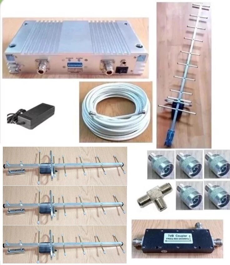 GSM підсилювач мобільного зв'язку SYN-9020F-G 900 MГц із спрямованими антенами, комплект, 1000 кв. м. від компанії ПО СПЕЦАНТЕНИ Зв'язок без перешкод! - фото 1