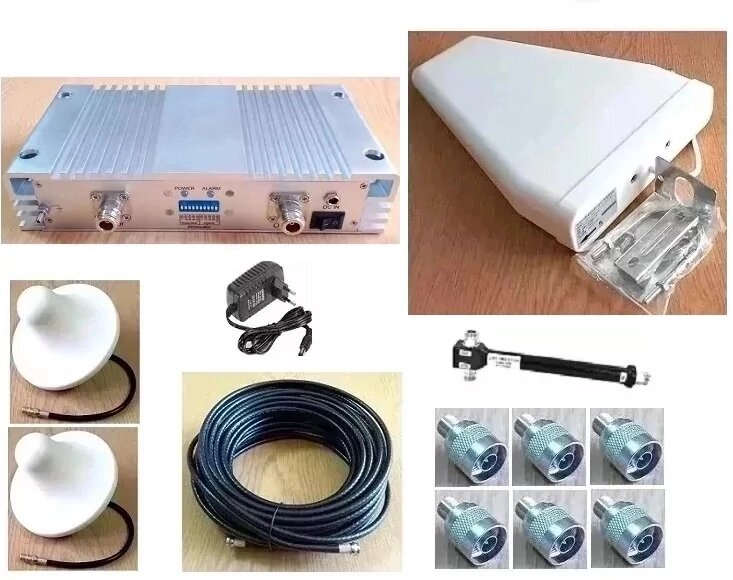 GSM підсилювач зв'язку SYN-9020F-G 900 MГц із зовнішньою логоперіодичною та 2-ма внутрішніми антенами, 1000 кв. м. від компанії ПО СПЕЦАНТЕНИ Зв'язок без перешкод! - фото 1