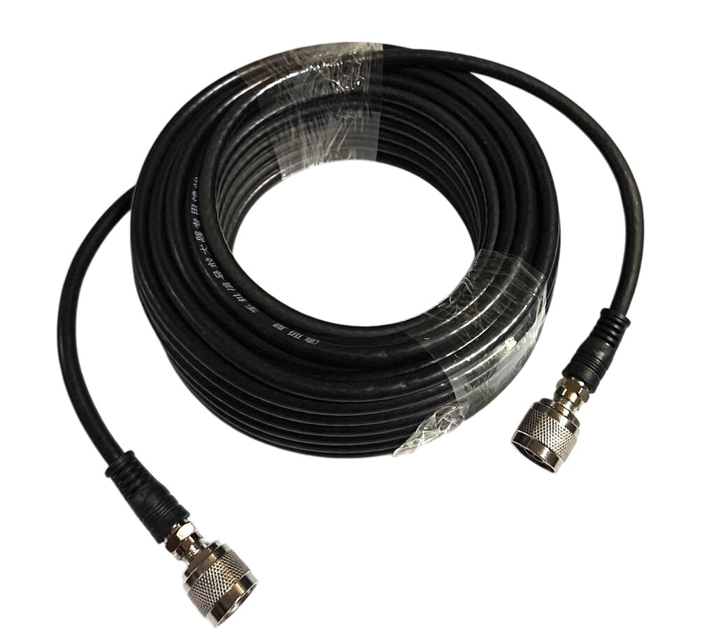 Кабель коаксіальний RG-6U 75 Ом 15 м з перехідниками з F на N-male, для будь-яких приймальних радіосистем 50-75 Ом від компанії ПО СПЕЦАНТЕНИ Зв'язок без перешкод! - фото 1