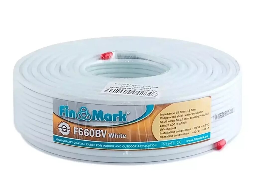Кабель коаксіальний RG-6U FinMark F660 75 Ом, білий від компанії ПО СПЕЦАНТЕНИ Зв'язок без перешкод! - фото 1