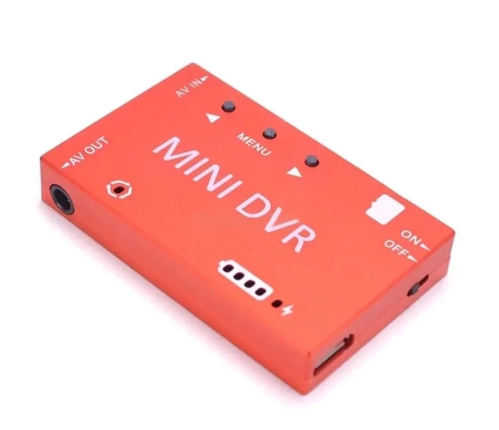 Міні-відеореєстратор FPV DVR, вбудований акумулятор 3,7 В, 400 мАг, червоний від компанії ПО СПЕЦАНТЕНИ Зв'язок без перешкод! - фото 1