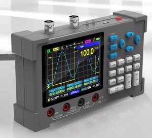 Осцилограф, мультиметр, генератор сигналів 2-канальний Wishcolor DSO3D12 3-в-1, 120 МГц, 250 MSa/s