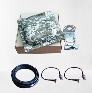 Антена MIMO панельна 3G/4G LTE DN-17U 1610-2900 МГц 2х12-18 дБ з 20 м кабелю RG-58U 50Ом та антенними адаптерами