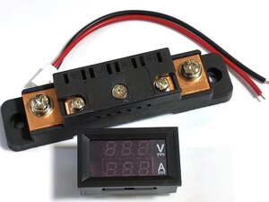 Вольтметр-амперметр цифровий HKS-VAA100 DC 0-100 В 100 А з шунтом