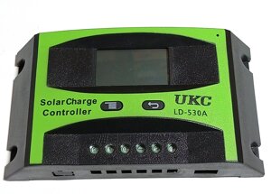 Контролер 30A PWM (ШИМ) UKC LD-530A-U 12/24В LCD дисплей, 1хUSB