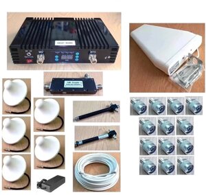 Підсилювач зв'язку 3G/4G LTE KW-2130-W 2100 MГц з зовнішньою логоперіодичною і 5 внутрішніми круговими антенами в Дніпропетровській області від компанії ПО СПЕЦАНТЕННЫ Связь без преград!