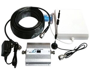 GSM 4G підсилювач мобільного зв'язку та інтернету HB-16GD 900/1800 MГц з антенами та кабелем, комплект