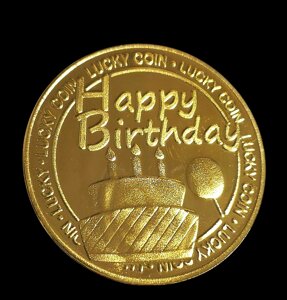 Колекційна монета «Щасливий день народження», подарунок на день народження, медаль «Удачі та щастя»
