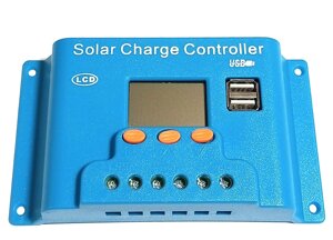 Контролер 30A PWM (ШИМ) Snaterm 12/24В з дисплеєм, 2-ма USB портами