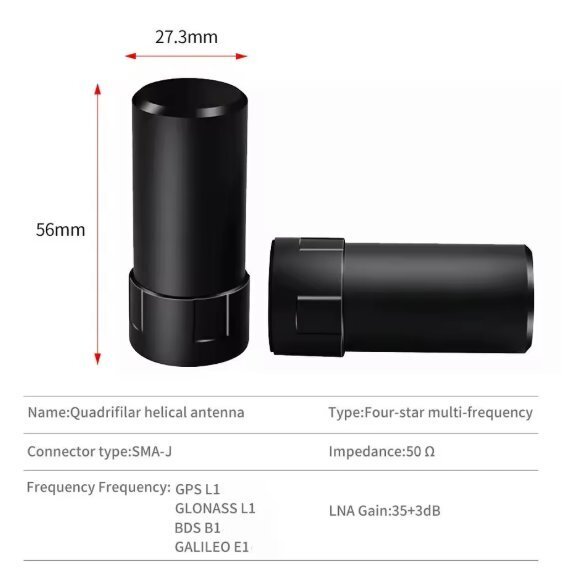 GPS антена спіральна RTK GNSS НA-302 RHCP, LNA 35dB, повнодіапазонна, SMA-male - фото pic_93413f7440941dd5fb1aa59d331e64ed_1920x9000_1.jpg