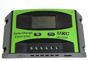 Контролер 20A PWM (ШИМ) UKC LD-520A-U 12/24В LCD дисплей, 1хUSB