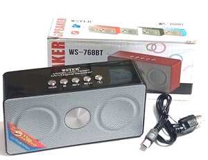 Колонка Bluetooth WS-768BT, FM радіо, MP3 (TF/USB), AUX, handsfree, 2200 мАг