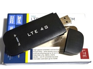 4G LTE/3G USB Wi-Fi модем роутер H760UFI-2514 (В1/В3), 150 Мбіт/с, Plug & Play, чорний